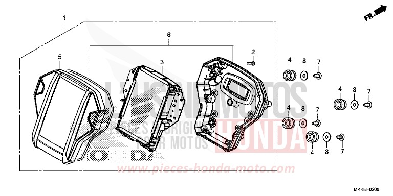 COMPTEUR de Africa Twin GLINT WAVE BLUE METALLIC (B197X) 2019